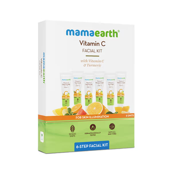 Mamaearth Vitamin C facial kit packaging on a white background