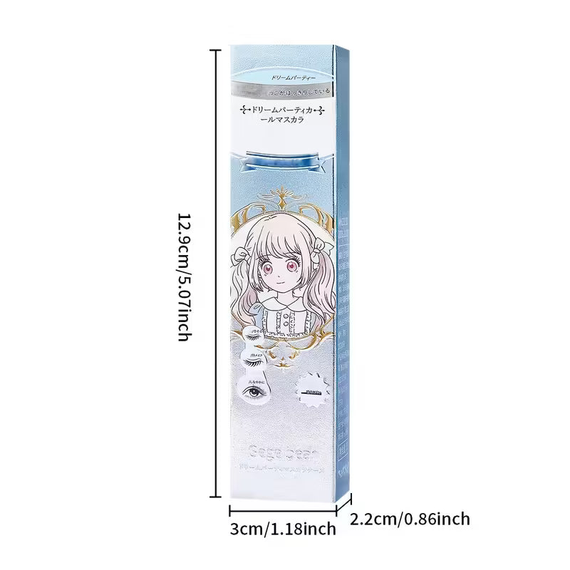 Anime character on a product packaging with dimensions displayed