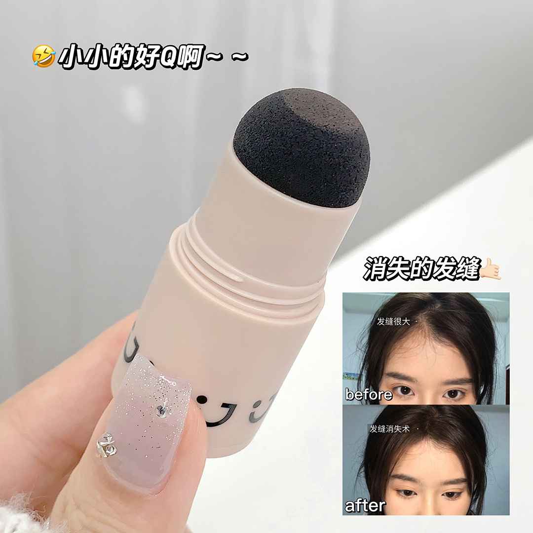 gege bear hair stamper held by a hand with text and 'before'/'after' comparisons.